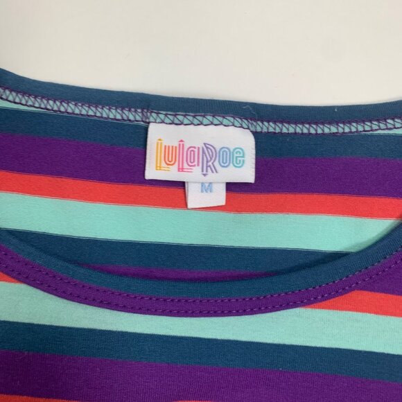 LuLaRoe Womens Striped Casual Tops Size M Cotton/Polyester Short Sleeve lot of 2 - Picture 2 of 10